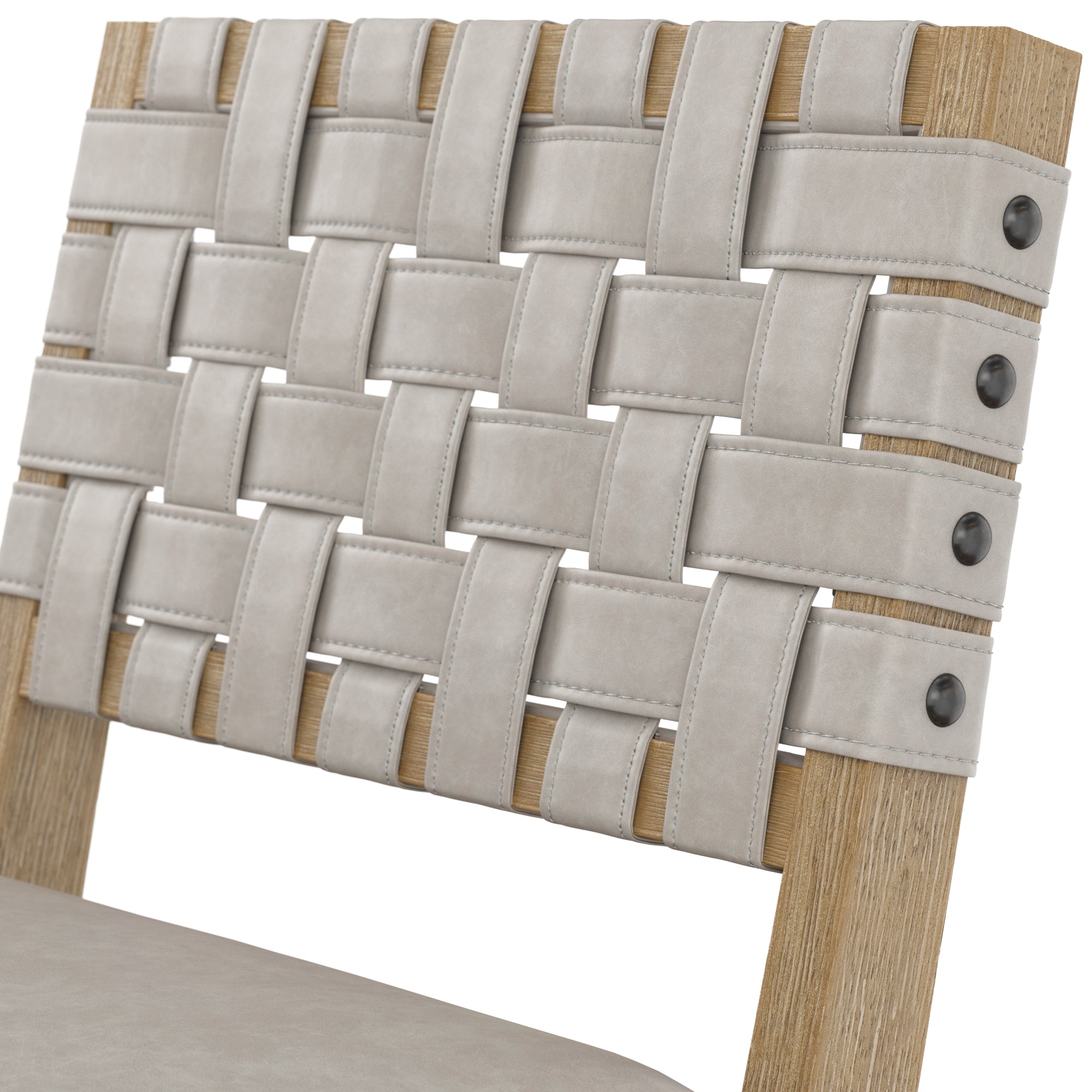 Woven Faux Leather Counter Height Bar Stool Taupe - Image 6