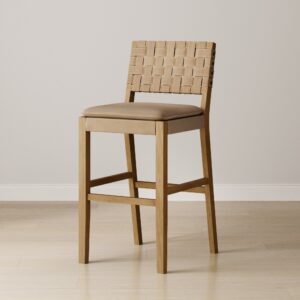 Alternative view of Faux Suede Woven Bar Stool Brown
