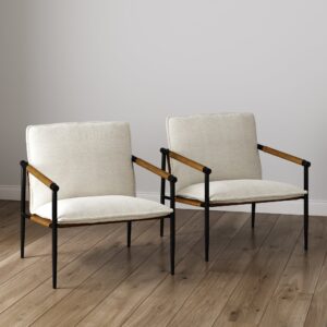 Alternative view of Boucle & Metal Accent Chairs (Set of 2)