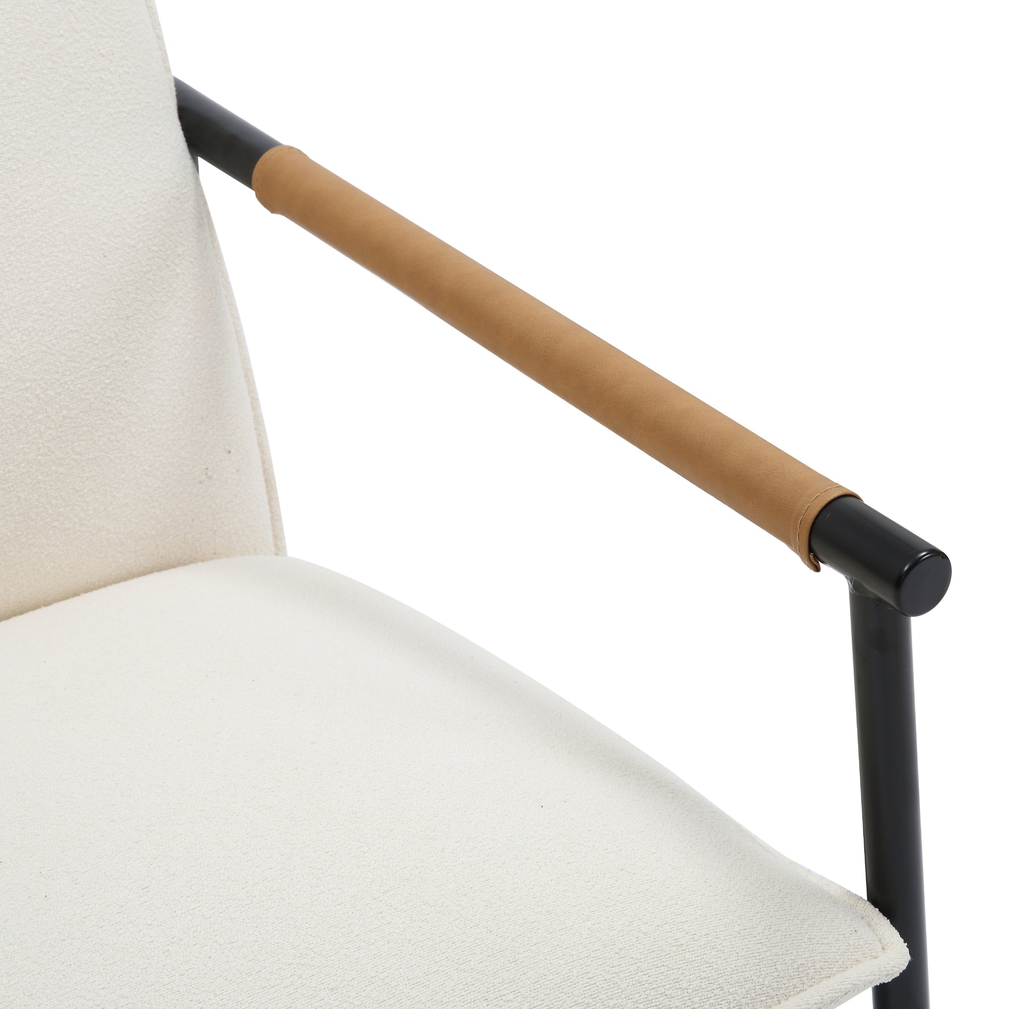 Boucle Fabric & Metal Accent Chair - Image 3