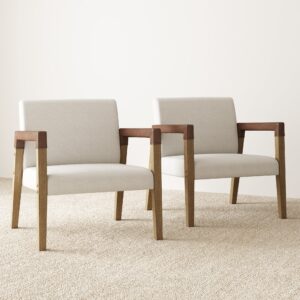Alternative view of Wood & Faux Leather Accent Chairs (Set of 2)
