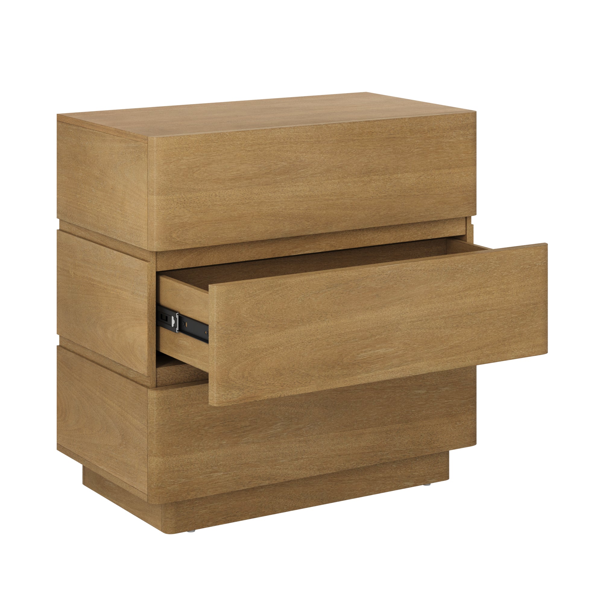 Wooden Modern 3-Drawer Dresser Light Brown - Image 5