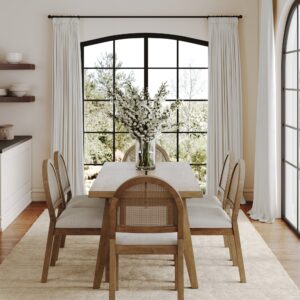 Alternative view of Natural Rattan Dining Table Set (6 Chairs)