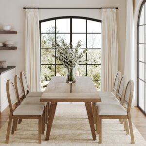 Alternative view of Extendable Boho Rattan Dining Table Set (6 Chairs)