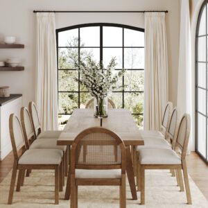 Alternative view of Natural Rattan Dining Table Set (8 Chairs)