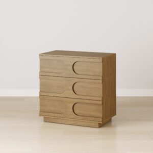 Alternative view of Mid-Century Modern Wood Stackable 3-Drawer Dresser Brown