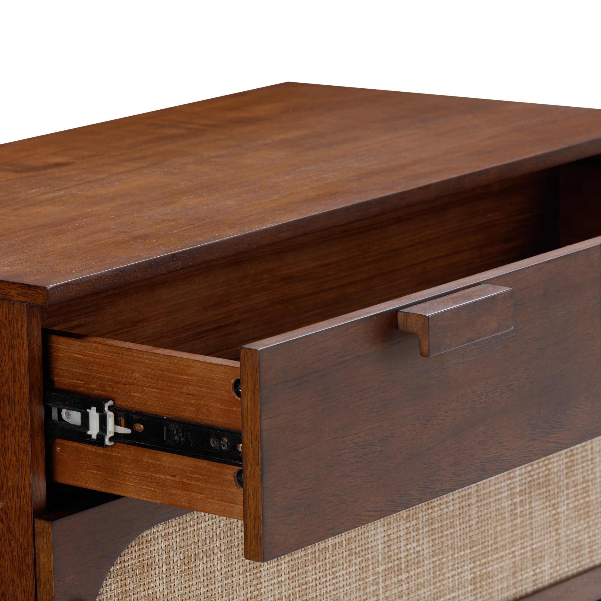 Mid-Century Rattan 3-Drawer Dressers Dark Acacia (Set of 3) - Image 6