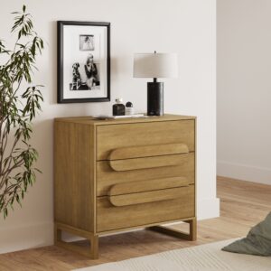 Modern 3-Drawer Solid Wood Dresser with Integrated Handles