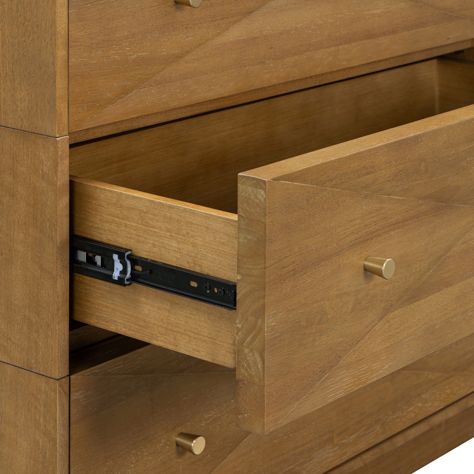 Modern Wood 3-Drawer Geometric Stackable Dresser Light Brown - Image 5
