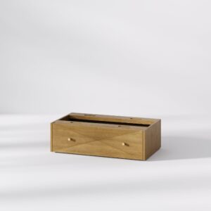 Modern Wood Geometric Stackable Dresser Drawer Light Brown