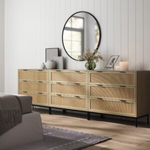 Rattan & Wood Dressers Light Oak (Set of 3)
