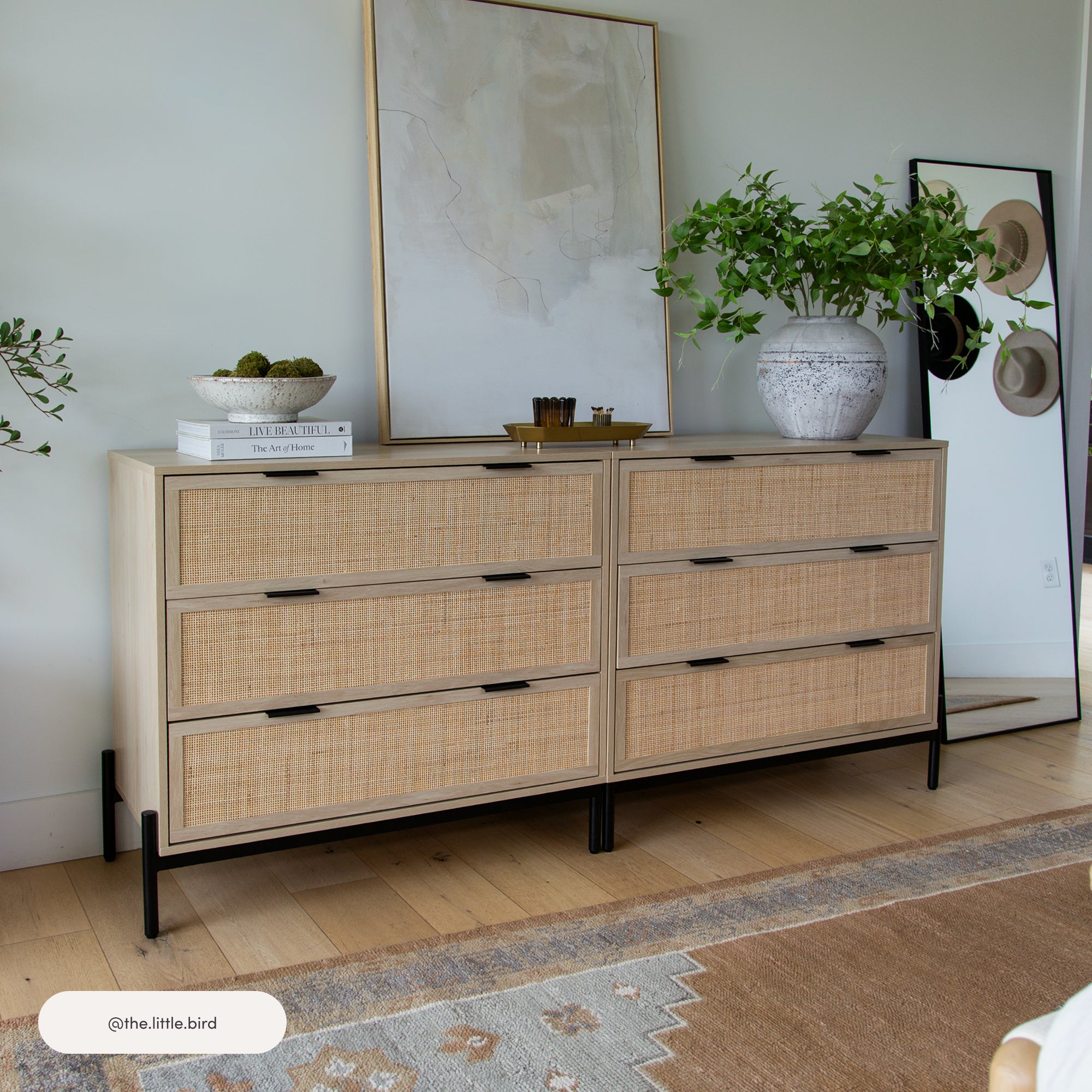 Rattan & Wood Dressers Light Oak (Set of 3) - Image 3