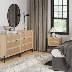 Alternative view of Rattan Bedroom Set Light Oak